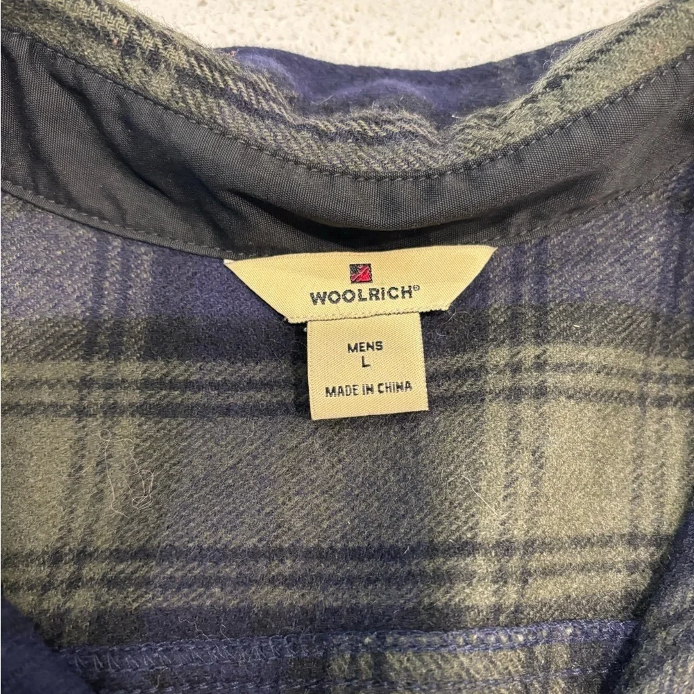 Woolrich Blue and Green Plaid Shirt, Men’s size L
